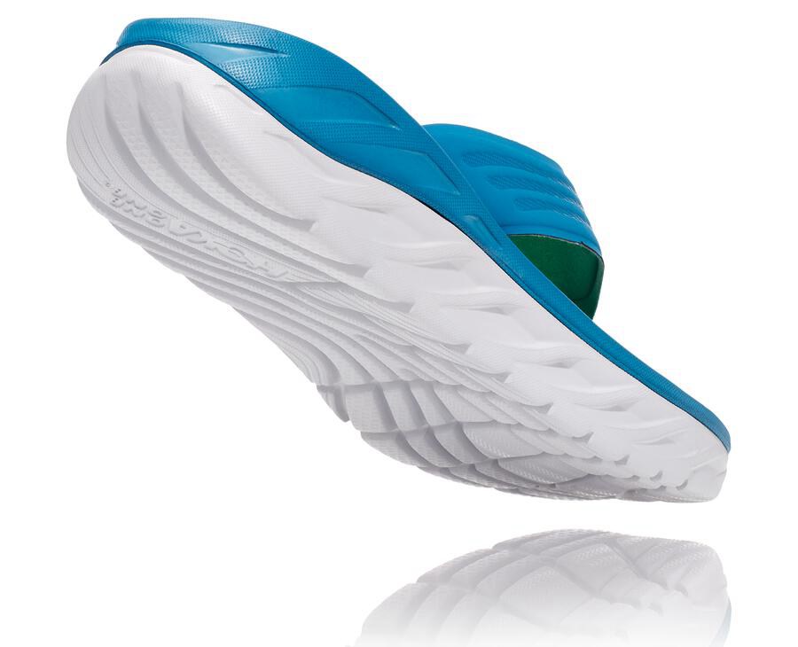 Sandale Hoka One One Ora Recovery Flip Homme - Bleu/Blanche - RMO-170938